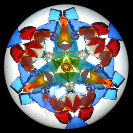 inner picture of standart kaleidoscope with 3 mirrorsの写真素材