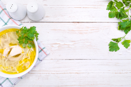 chicken noodle soupの写真素材