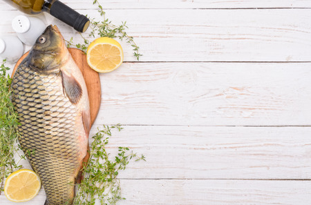 Fish. Cooking concept. Background.