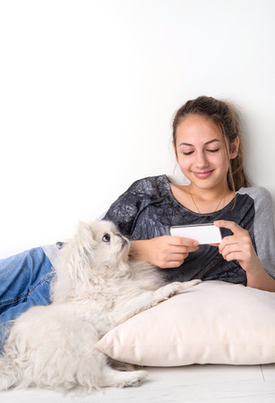 Young women with cell phone.の写真素材