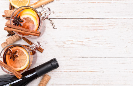 Mulled wine. Backgroundの写真素材