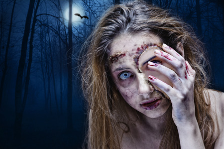 Beautiful young woman. Halloween.の写真素材