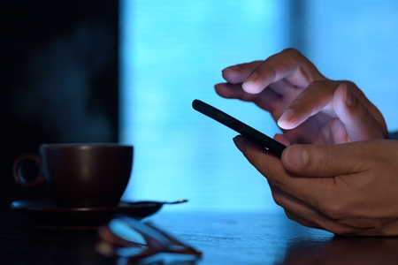 Man using smart phone.の写真素材