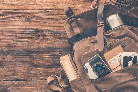 Looking image of travel concept. Backpack.の写真素材