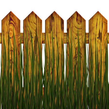 The fence in herb, on white background, The Illustration 3D. isolated objectの写真素材
