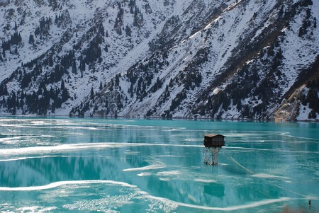 Big Almaty lake, winterの写真素材