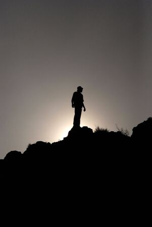 Silhouette of loneliness menの写真素材