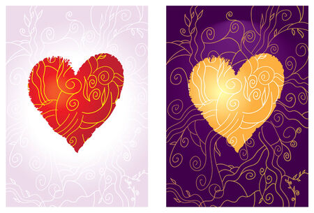 Heart against with a twisted ornamentのイラスト素材