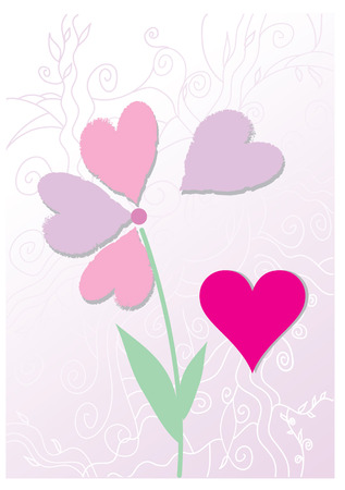 Heart against with a twisted ornamentのイラスト素材