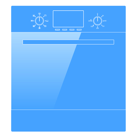 Blue icon oven. Illustration isolated on white backgroundのイラスト素材