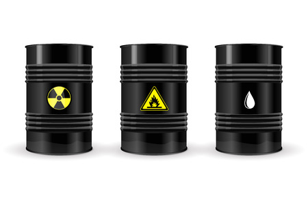 Metal black barrels. illustration on white backgroundのイラスト素材