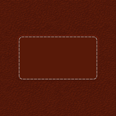 Brown leather background with blank label. illustrationのイラスト素材