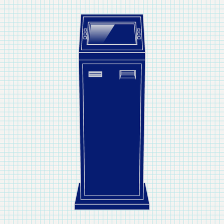 Payment kiosk. Web icon. Vector illustration on notebook sheet backgroundのイラスト素材