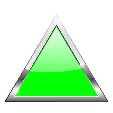 Green triangle with frame. illustration isolated on white backgroundのイラスト素材