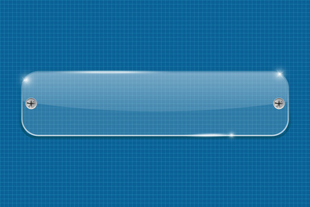 Acrylic transparent plate on blueprint gridのイラスト素材