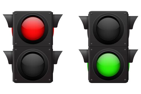 Traffic lights. Red and greenのイラスト素材