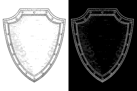 Shield. Hand drawn sketchのイラスト素材