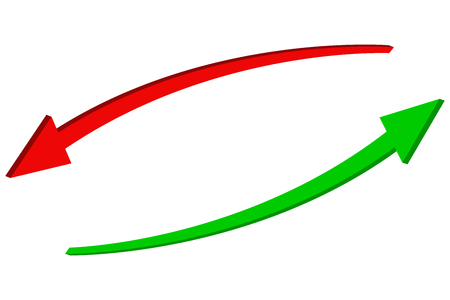 Red and green arrowsのイラスト素材