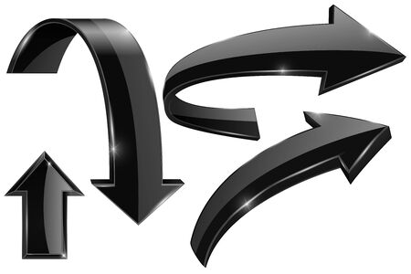 Black arrows. Web shiny iconsのイラスト素材