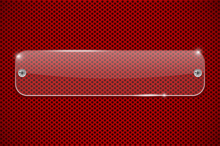 Glass plate on red perforated backgroundのイラスト素材