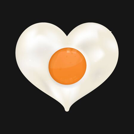 Fried egg in heart shapeのイラスト素材