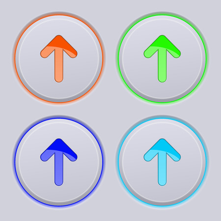 Gray buttons with colored UP arrowsのイラスト素材