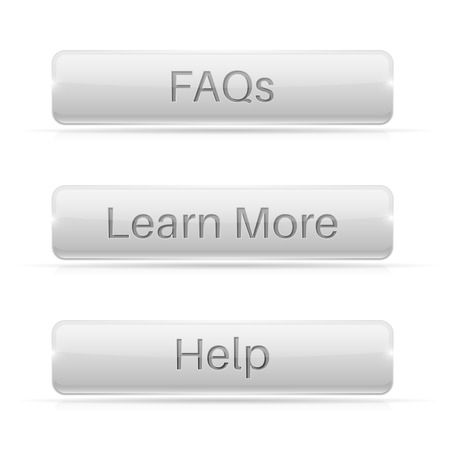 White buttons. Light gray 3d iconsのイラスト素材