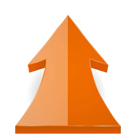 Orange button. Web UP icon. Vector illustration isolated on white backgroundのイラスト素材