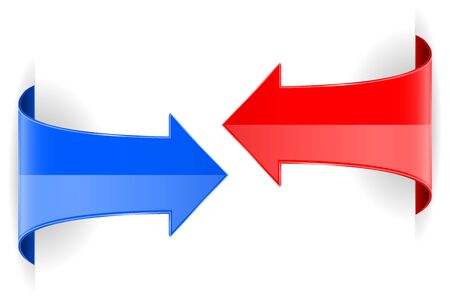 Red and blue arrowのイラスト素材