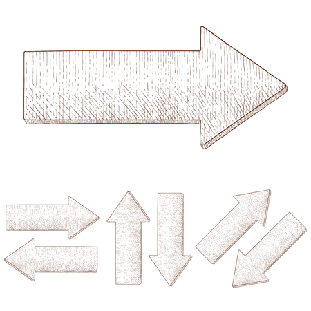 Arrows Hand drawn sketchのイラスト素材