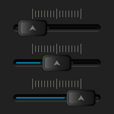 Black media equalizer slider. plastic web interfaceのイラスト素材