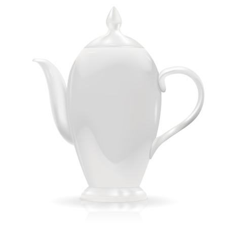 Fine porcelain white teapotのイラスト素材