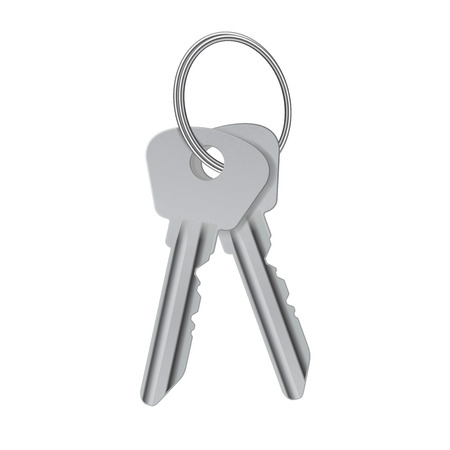 Keys illustration in white background.のイラスト素材