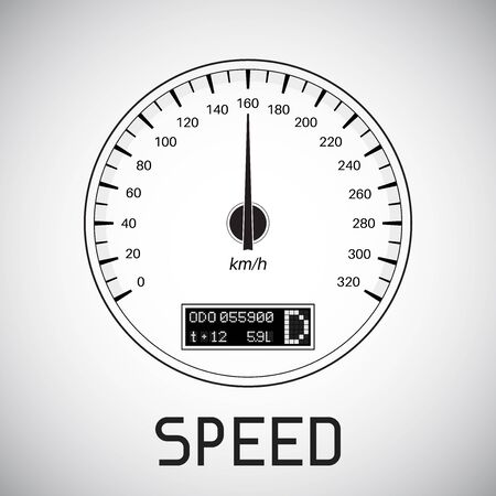 Speedometer. speed outline icon. Vector illustrationのイラスト素材