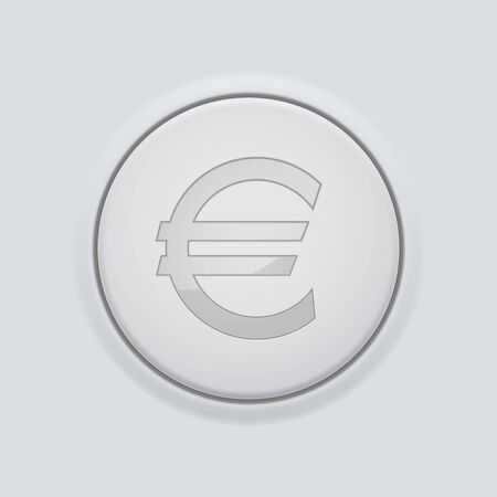 Round button with euro sign. On gray interface backgroundのイラスト素材