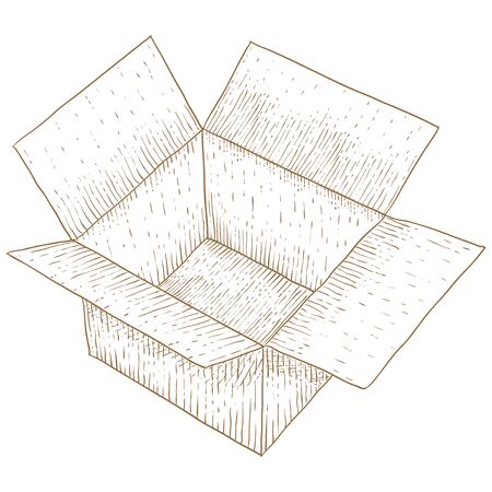 Open box. Hand drawn sketchのイラスト素材