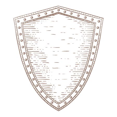 Shield. Hand drawn sketchのイラスト素材