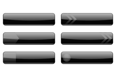 Website black menu buttonsのイラスト素材