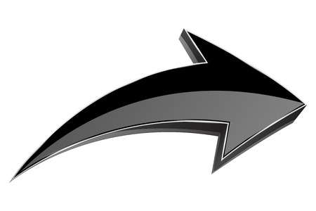 Black arrow. Shiny 3d iconのイラスト素材