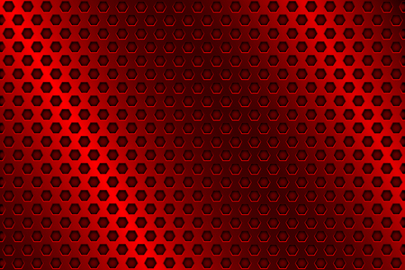 Red metal perforated background. Vector 3d illustrationのイラスト素材
