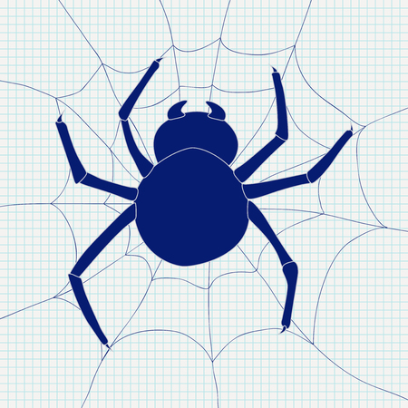 Spider and spider web icon.のイラスト素材