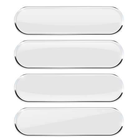 White oval buttons with metal frameのイラスト素材