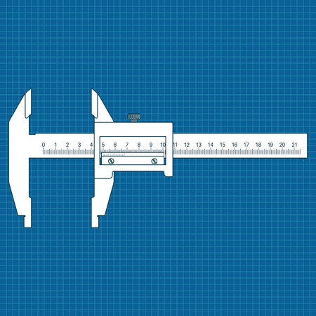Caliper. Black drawingのイラスト素材