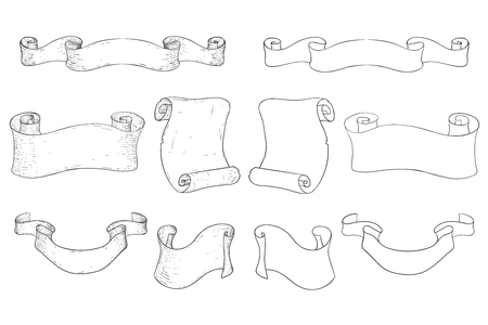 Parchment scrolls imageのイラスト素材