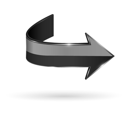Black arrow. Web 3d shiny iconのイラスト素材