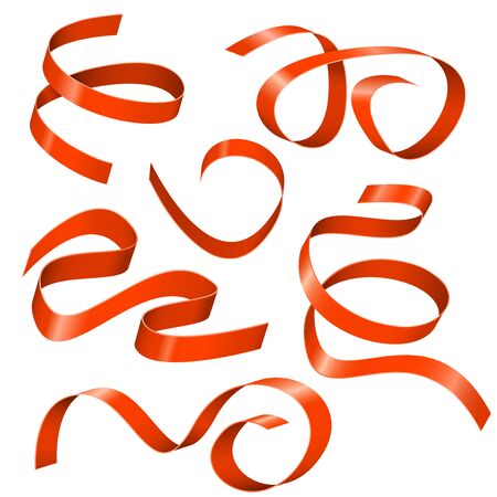 Red ribbons imagesのイラスト素材