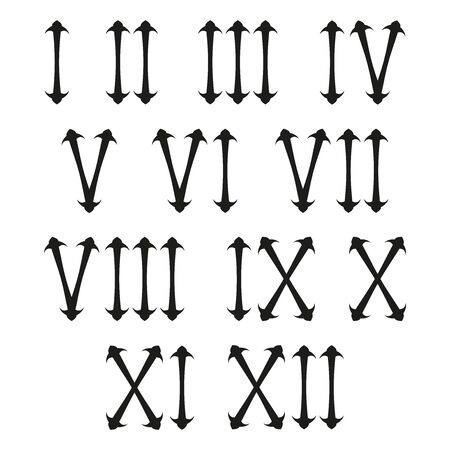 Roman numerals. Black numbers on white backgroundのイラスト素材