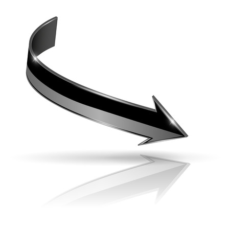 Black arrow. Web 3d shiny iconのイラスト素材