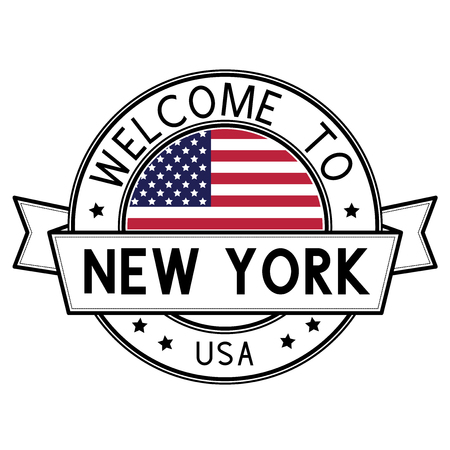 Welcome to New York, USA travel stampのイラスト素材