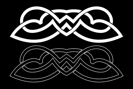 Scandinavian viking ornaments on black backgroundのイラスト素材